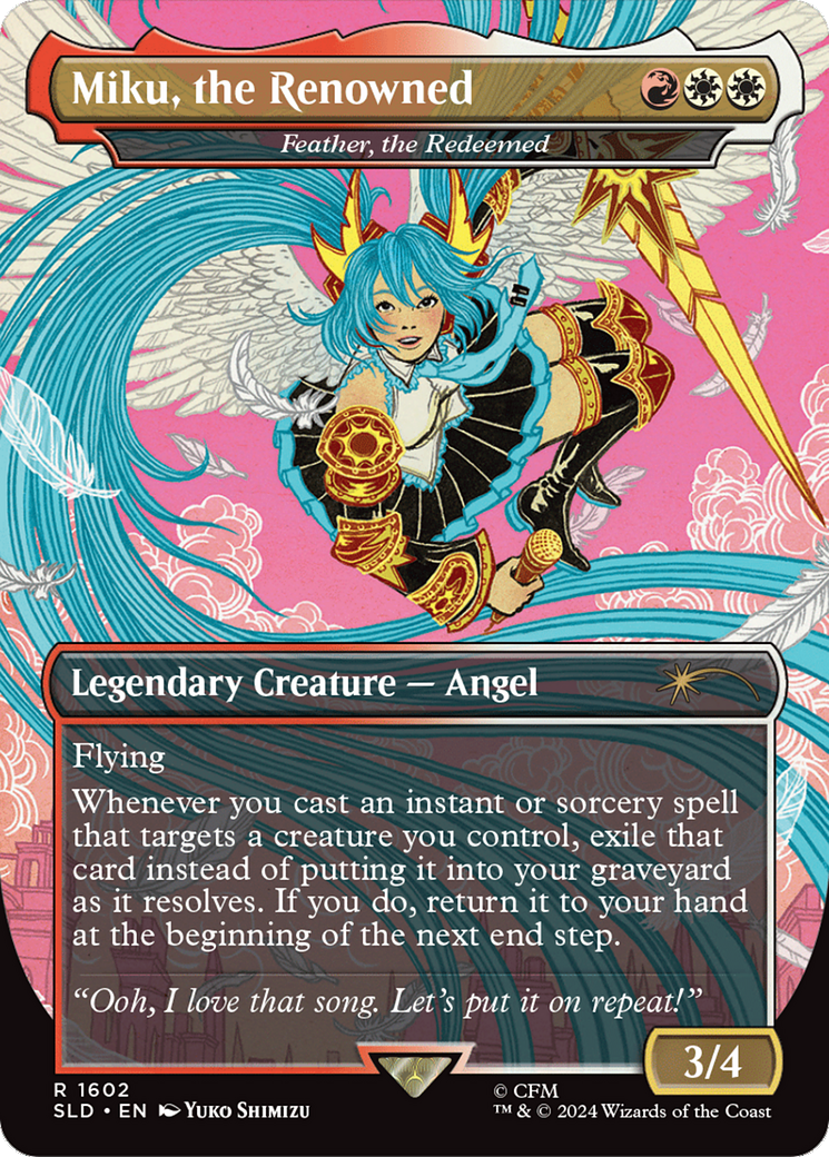 Image of Miku, the Renowned - Feather, the Redeemed (SLD-1602) - Secret Lair Drop / Miku, the Renowned (Borderless)