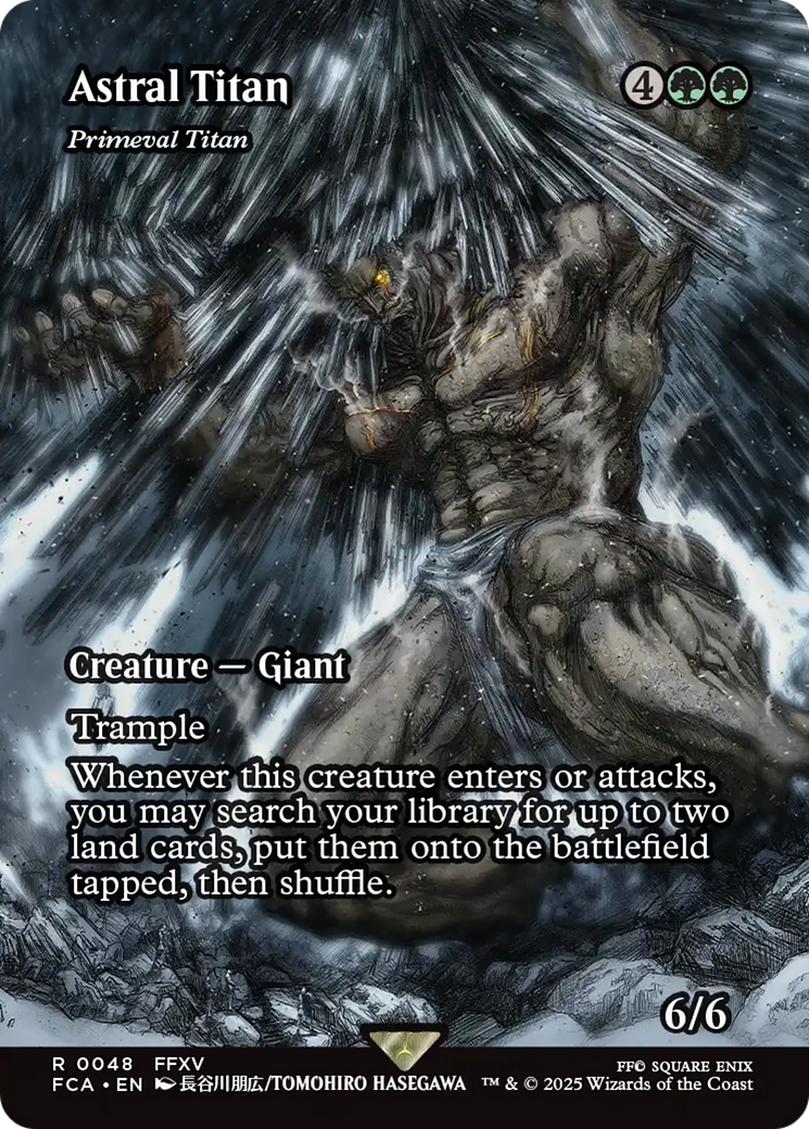 Image of Astral Titan - Primeval Titan (Showcase) (FCA-048) - FINAL FANTASY: Through the Ages / Astral Titan (Borderless) Foil