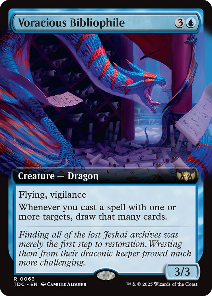 Image of Voracious Bibliophile (Extended Art) (TDC-063) - Commander: Tarkir: Dragonstorm: (Extended Art)