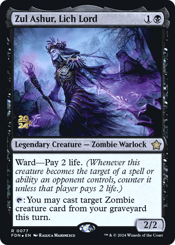 Image of Zul Ashur, Lich Lord (PRE-077) - Foundations Promos Foil