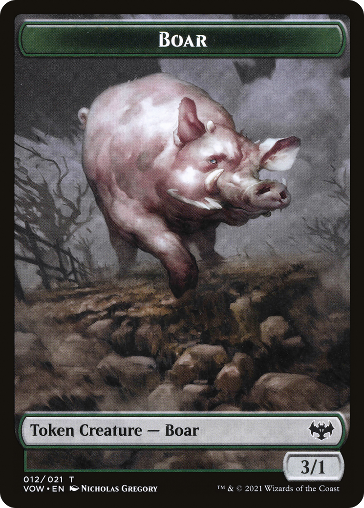 Image of Boar (TVOW-012) - Innistrad: Crimson Vow Tokens Foil