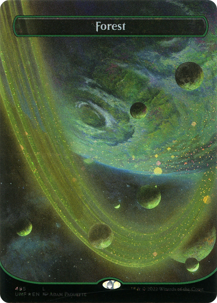 Image of Forest (495) (Borderless) (Galaxy Foil) (UNF-495) - Unfinity (Borderless) Foil