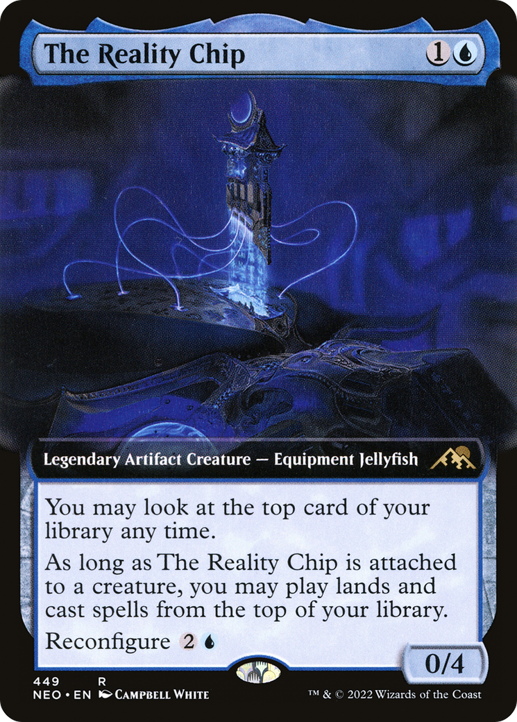 Image of The Reality Chip (Extended Art) (NEO-449) - Kamigawa: Neon Dynasty: (Extended Art) Foil