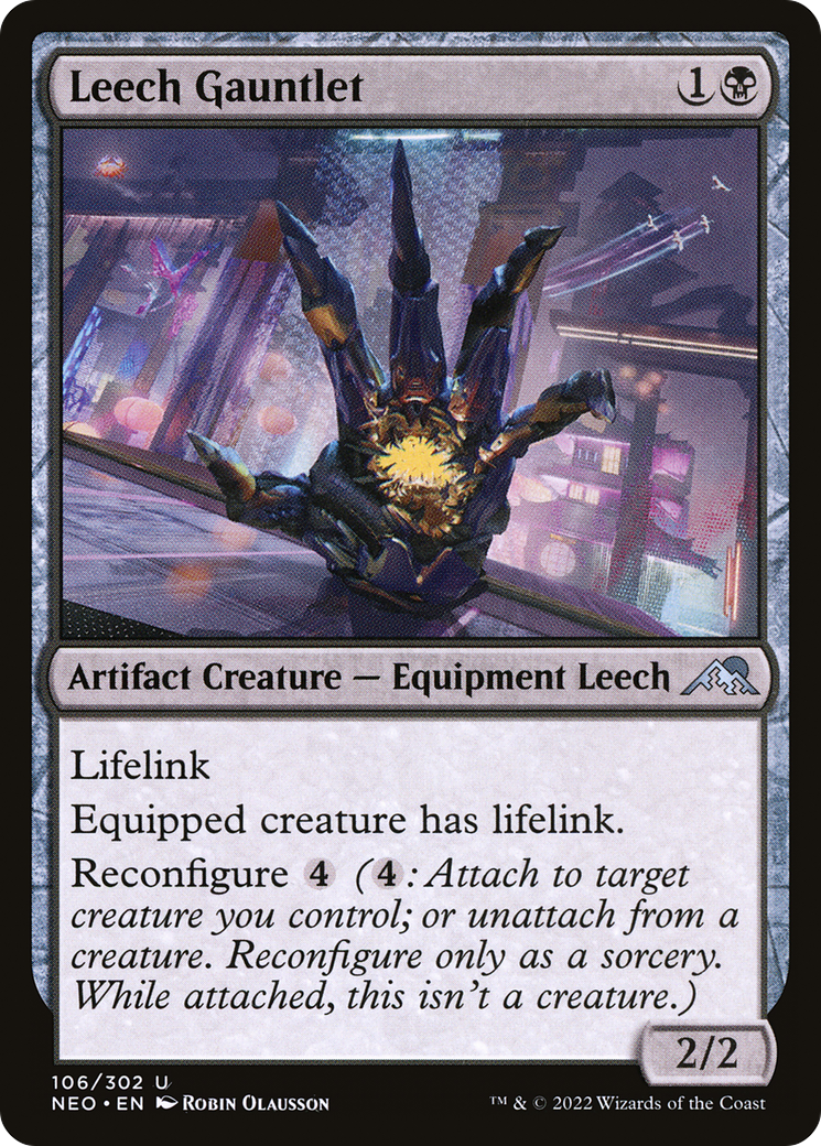 Image of Leech Gauntlet (NEO-106) - Kamigawa: Neon Dynasty Foil