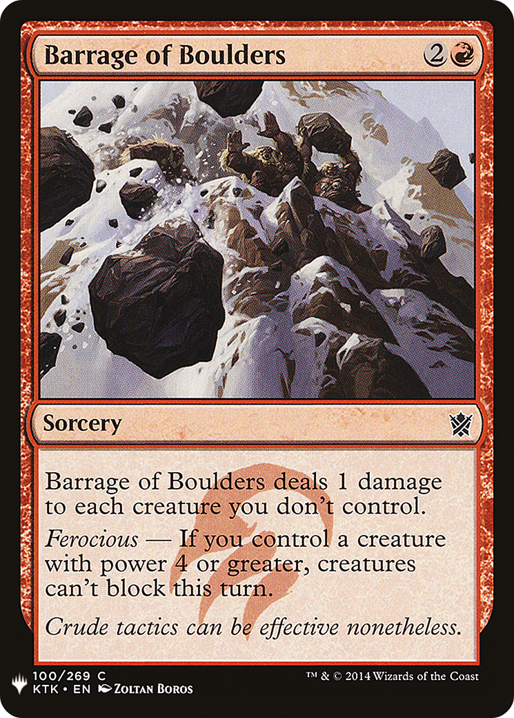 Image of Barrage of Boulders (LIST-KTK-100) - The List