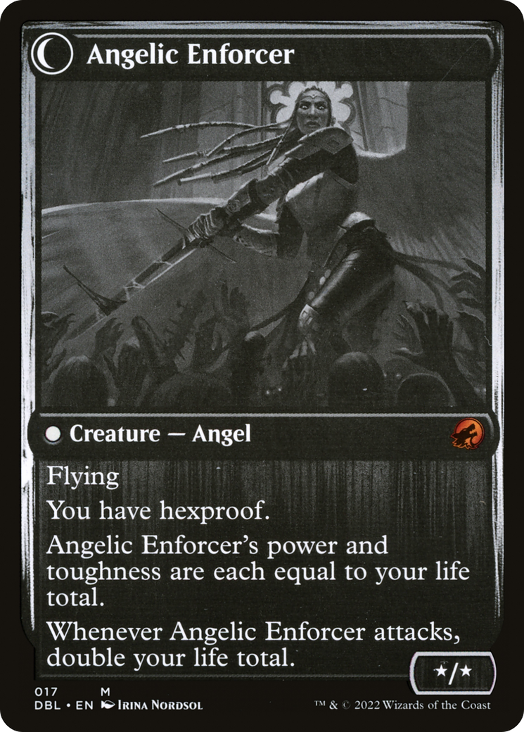 Image of Enduring Angel (DBL-017) - Innistrad: Double Feature: (Double Faced Transform) Foil