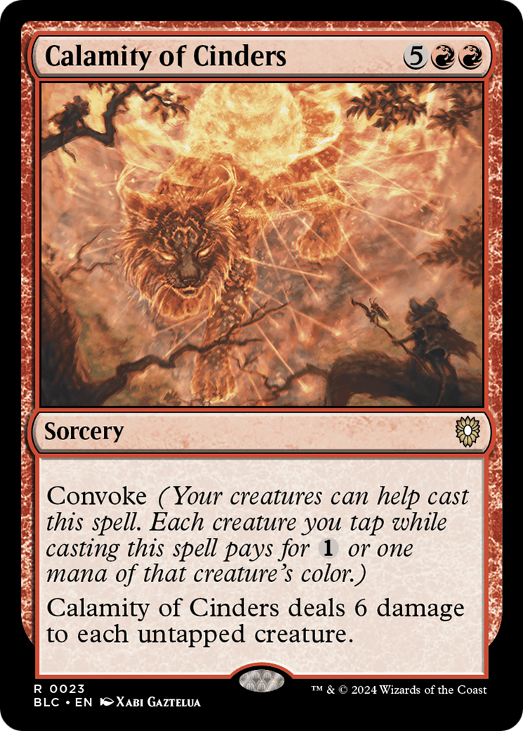 Image of Calamity of Cinders (BLC-023) - Bloomburrow Commander