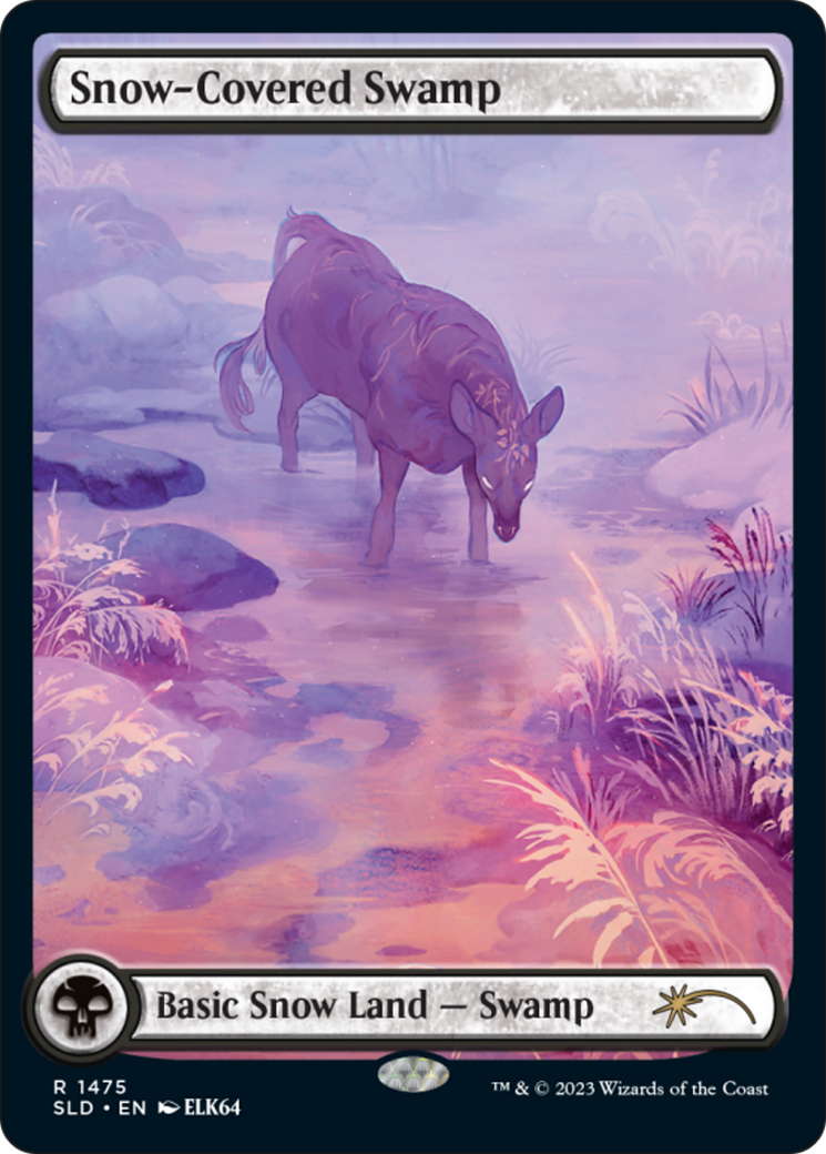 Image of Snow-Covered Swamp (1475) (SLD-1475) - Secret Lair Drop: (Full Art)