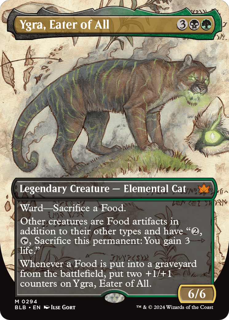 Image of Ygra, Eater of All (Borderless) (BLB-294) - Bloomburrow: (Showcase) (Borderless)