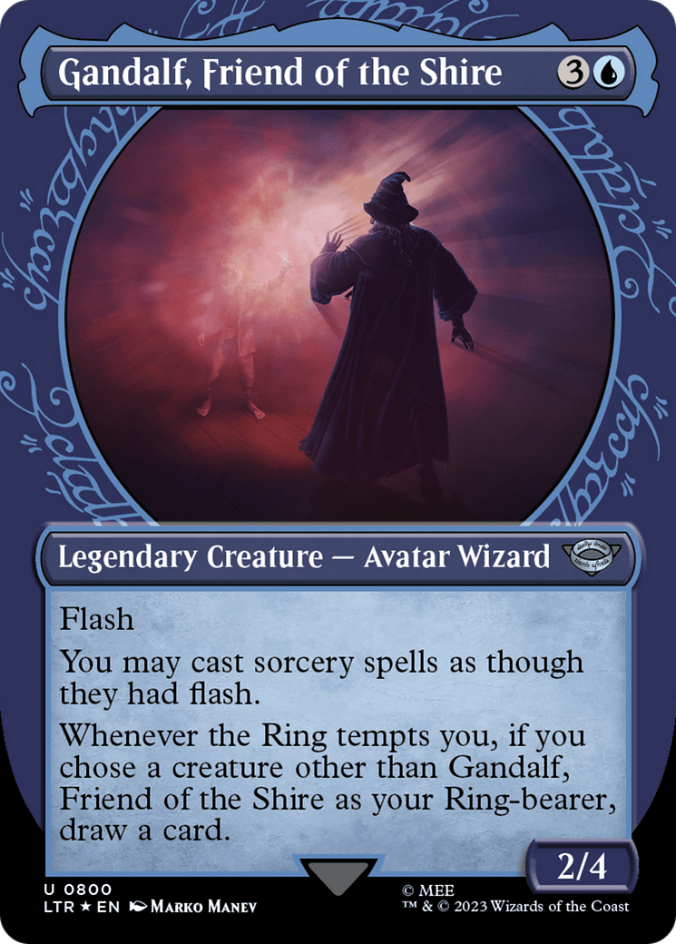 Image of Gandalf, Friend of the Shire (Showcase) (Surge Foil) (LTR-800) - The Lord of the Rings: Tales of Middle-earth: (Showcase) (Borderless) Foil