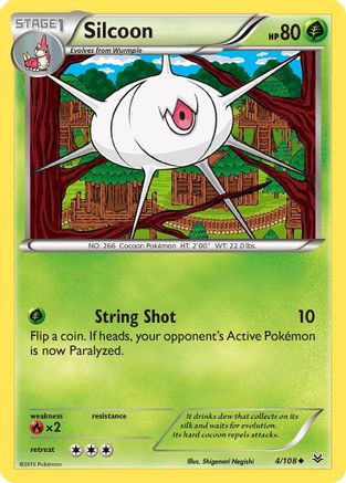 Image of Silcoon 004/108  - Reverse Holofoil XY  Roaring Skies - Uncommon