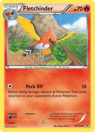 Image of Fletchinder 014  XY  Roaring Skies - Uncommon