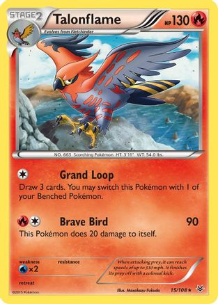 Image of Talonflame 015/108  XY  Roaring Skies - Rare