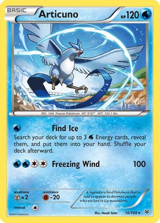 Image of Articuno (16) 016/108  - Reverse Holofoil XY  Roaring Skies - Rare