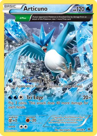 Image of Articuno (17 Delta) 017/108  - Reverse Holofoil XY  Roaring Skies - Rare