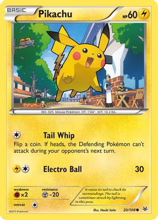 Image of Pikachu 020/108  XY  Roaring Skies - Common