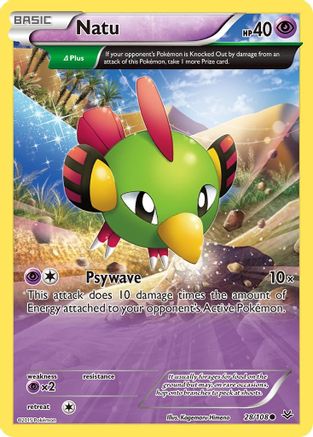 Image of Natu (28 Delta) 028/108  - Reverse Holofoil XY  Roaring Skies - Common