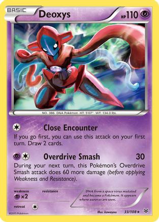 Image of Deoxys 033/108  - Reverse Holofoil XY  Roaring Skies - Holo Rare