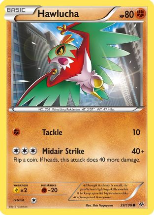 Image of Hawlucha 039/108  - Reverse Holofoil XY  Roaring Skies - Common