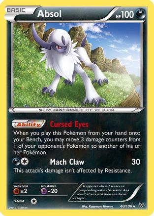 Image of Absol 040/108  - Reverse Holofoil XY  Roaring Skies - Holo Rare