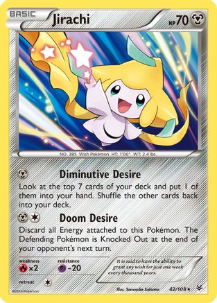 Image of Jirachi 042/108  - Reverse Holofoil XY  Roaring Skies - Holo Rare