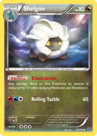 Image of Shelgon 056/108  - Reverse Holofoil XY  Roaring Skies - Uncommon