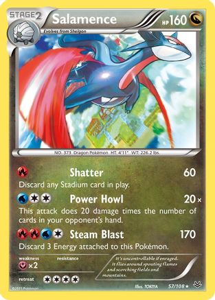 Image of Salamence 057/108  - Reverse Holofoil XY  Roaring Skies - Holo Rare