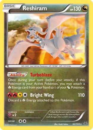 Image of Reshiram 063/108  - Holofoil XY  Roaring Skies - Holo Rare