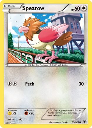 Image of Spearow 065/108  - Reverse Holofoil XY  Roaring Skies - Common