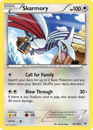 Image of Skarmory 069/108  - Reverse Holofoil XY  Roaring Skies - Rare