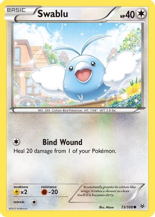 Image of Swablu 073/108  - Reverse Holofoil XY  Roaring Skies - Common