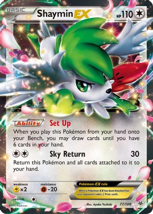 Image of Shaymin EX 077/108  - Holofoil XY  Roaring Skies - Ultra Rare
