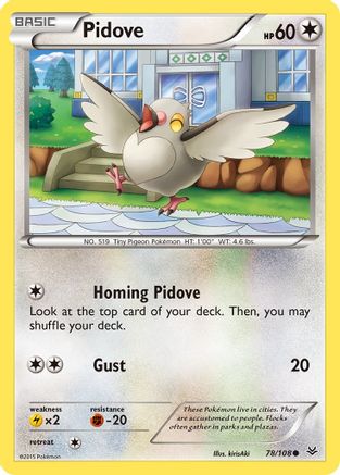 Image of Pidove 078  - Reverse Holofoil XY  Roaring Skies - Common