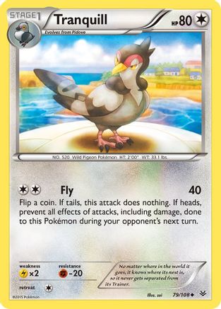 Image of Tranquill 079  - Reverse Holofoil XY  Roaring Skies - Uncommon