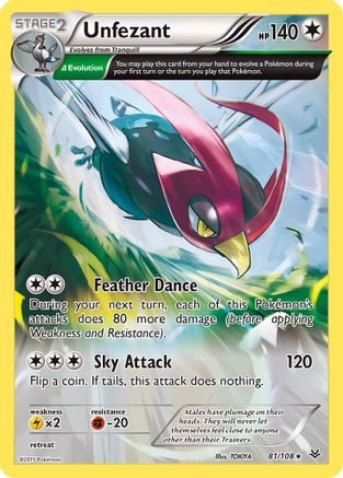 Image of Unfezant (81 Delta) 081/108  XY  Roaring Skies - Rare
