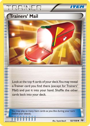 Image of Trainers' Mail 092  - Reverse Holofoil XY  Roaring Skies - Uncommon