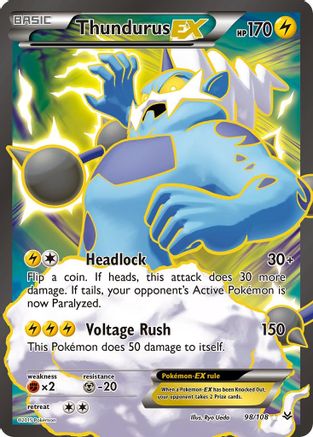 Image of Thundurus EX (98 Full Art) 098/108  - Holofoil XY  Roaring Skies - Ultra Rare