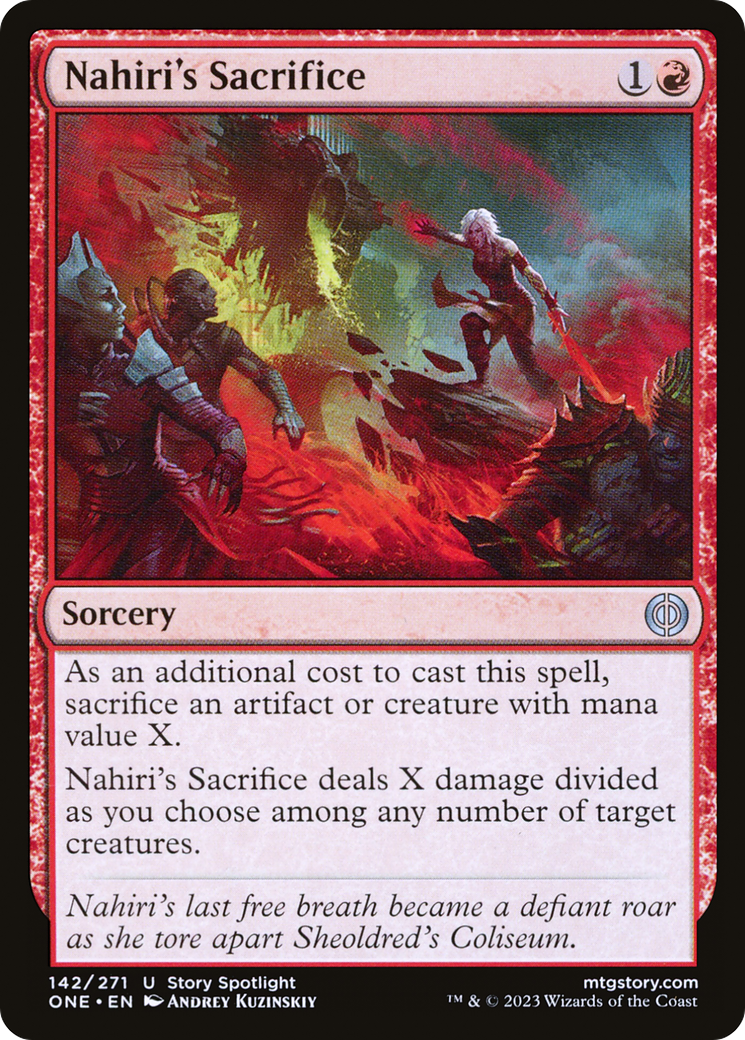Image of Nahiri's Sacrifice (ONE-142) - Phyrexia: All Will Be One Foil