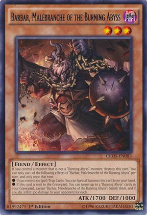 Image of Barbar, Malebranche of the Burning Abyss (CROS-EN083) - Crossed Souls 1st Edition