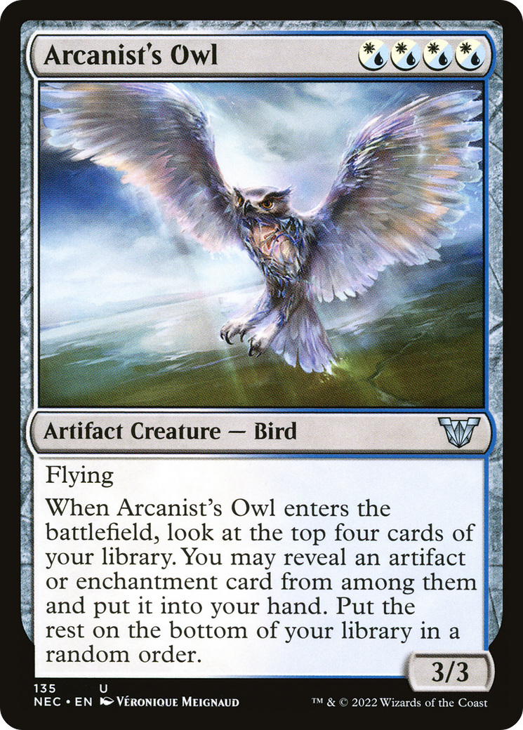Image of Arcanist's Owl (NEC-135) - Neon Dynasty Commander