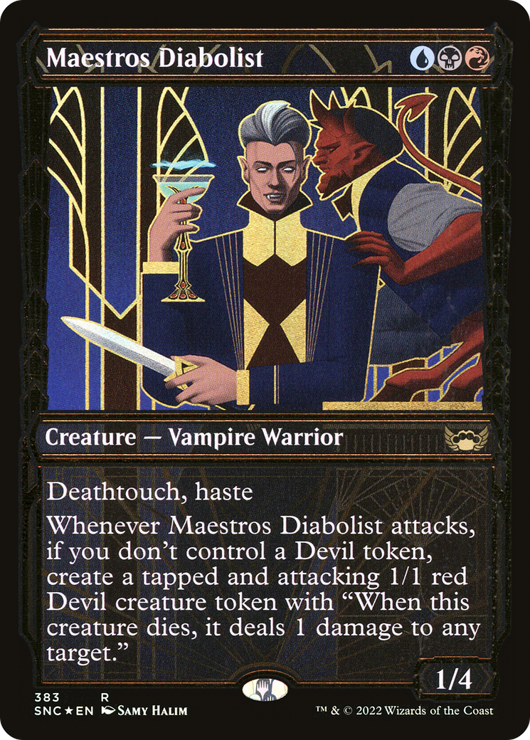 Image of Maestros Diabolist (Gilded Foil) (SNC-383) - Streets of New Capenna: (Showcase) Foil