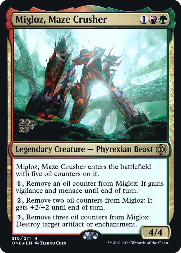 Image of Migloz, Maze Crusher (PRE-210) - Phyrexia: All Will Be One Promos Foil