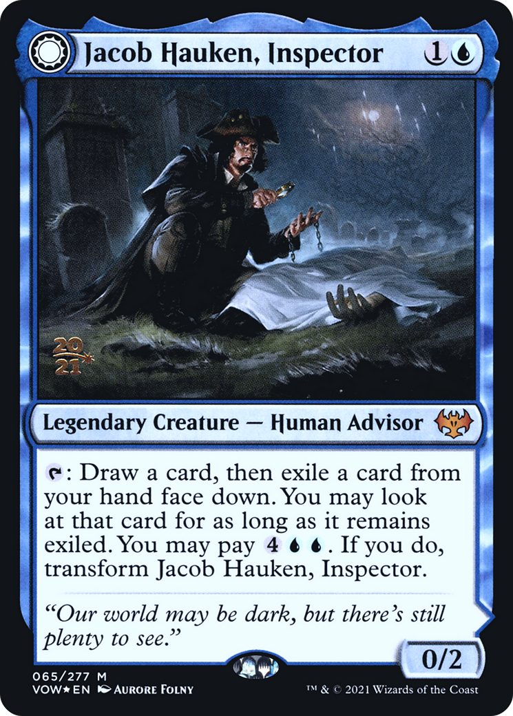 Image of Jacob Hauken, Inspector (PRE-65S) - Innistrad: Crimson Vow Promos: (Double Faced Transform) Foil
