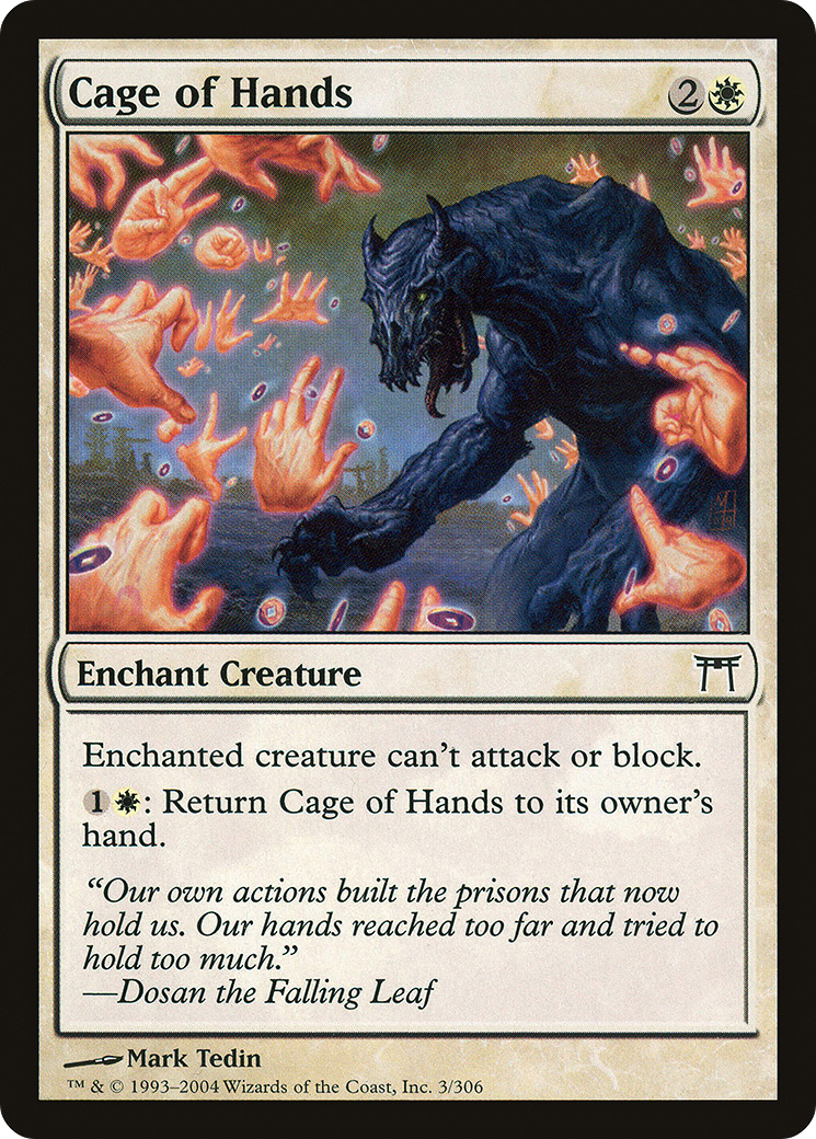 Image of Cage of Hands (CHK-003) - Champions of Kamigawa Foil
