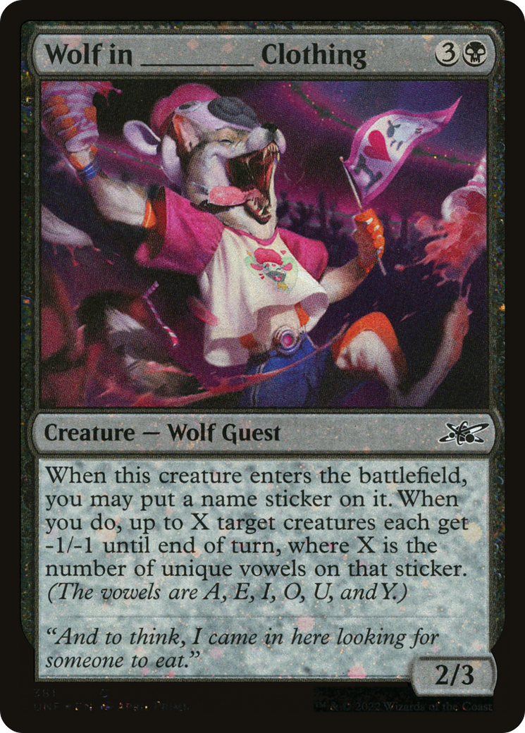 Image of Wolf in _______ Clothing (Galaxy Foil) (UNF-381) - Unfinity Foil