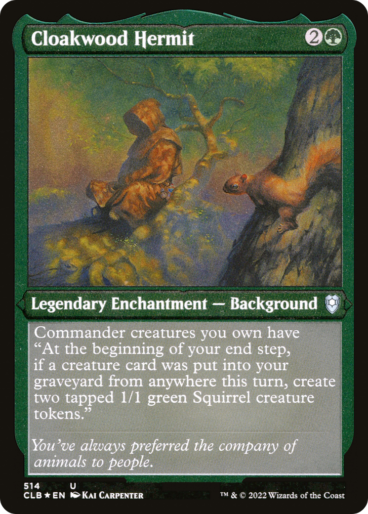 Image of Cloakwood Hermit (CLB-514) - Commander Legends: Battle for Baldur's Gate Etched Foil