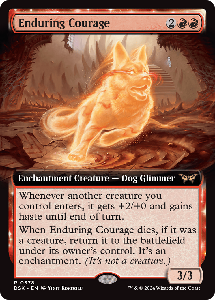 Image of Enduring Courage (Extended Art) (DSK-378) - Duskmourn: House of Horror: (Extended Art, enchantment) Foil