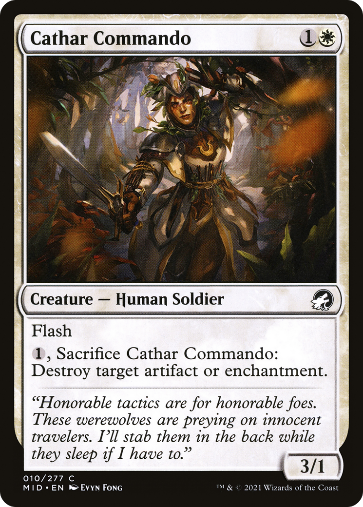 Image of Cathar Commando (MID-010) - Innistrad: Midnight Hunt Foil