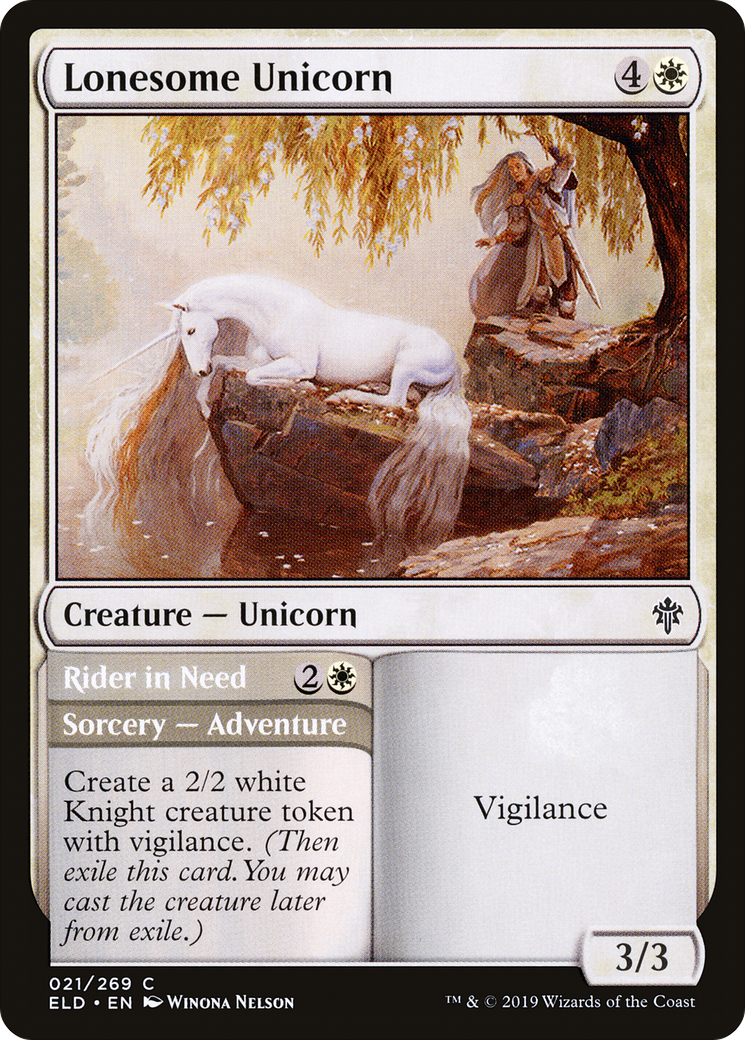 Image of Lonesome Unicorn (ELD-021) - Throne of Eldraine Foil