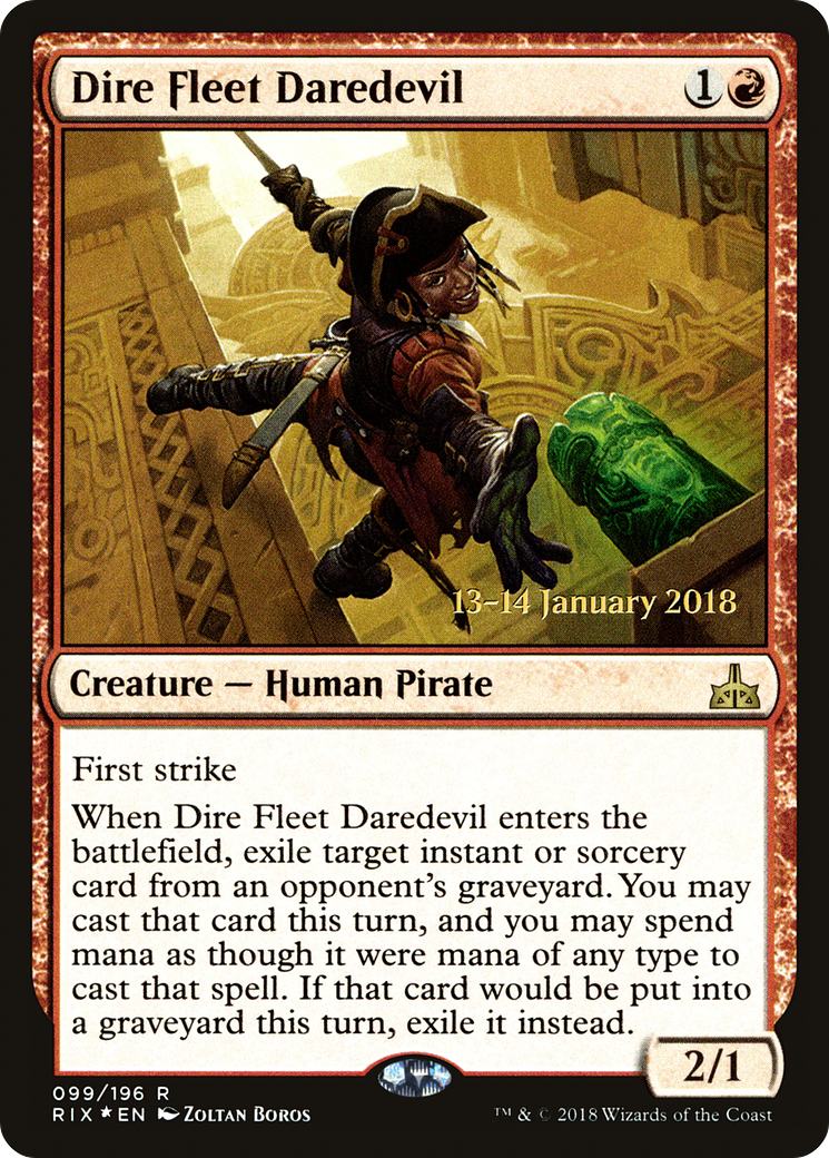 Image of Dire Fleet Daredevil (PRE-99S) - Rivals of Ixalan Promos Foil